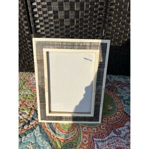 NEW Set Of 2 Opal House Scratched Bone 5x7 Photo Frame Light Brown MDF Wood